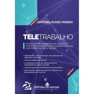 capa do livro Teletrabalho - Um Recorte Exploratório de Conceitos e de Práticas Normativas e Jurisprudenciais Celetistas e no TRT 2ª Região de frente