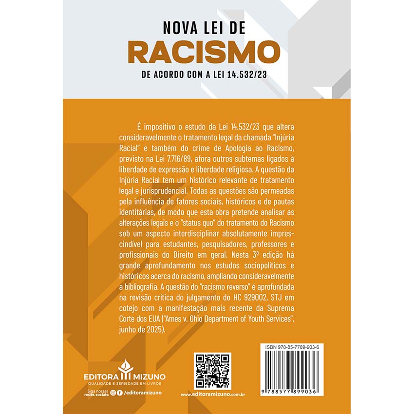 Livro Nova Lei de Racismo de Acordo com a Lei 14.532/23
