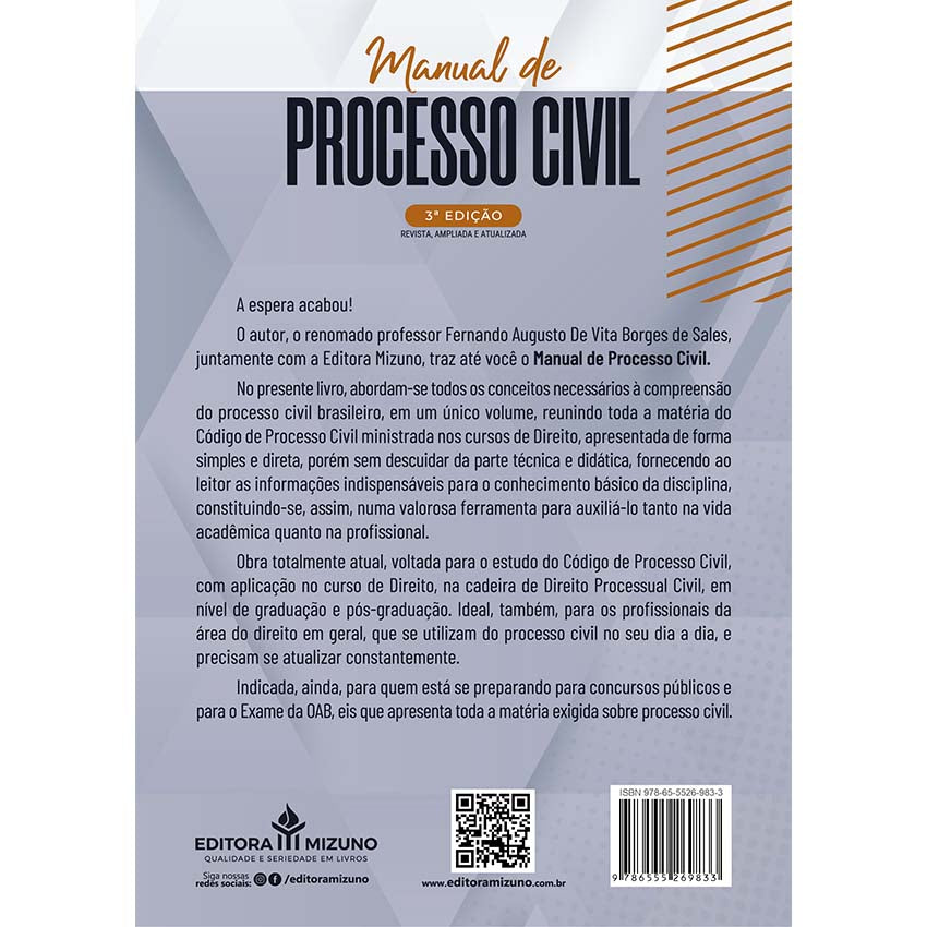 Livro Manual de Processo Civil - 3ª Edição (2025)