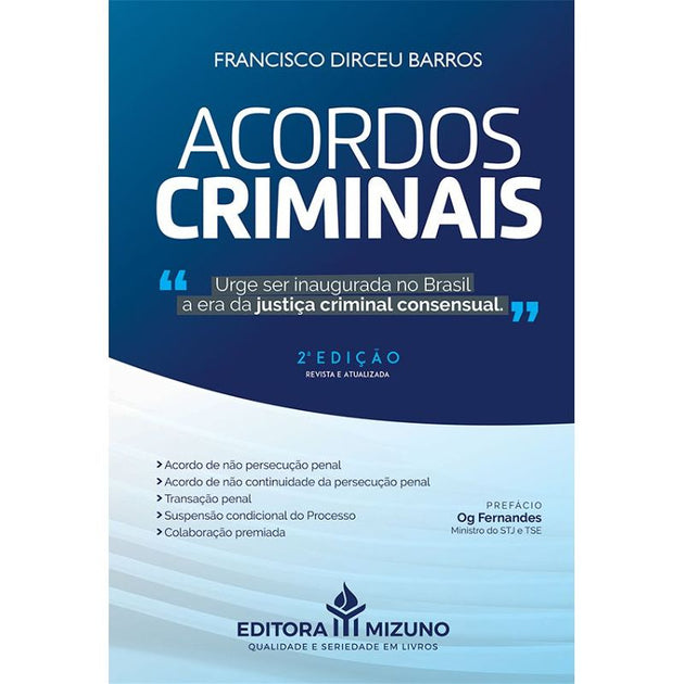 Acordos Criminais - 2ª Edição editoramizuno